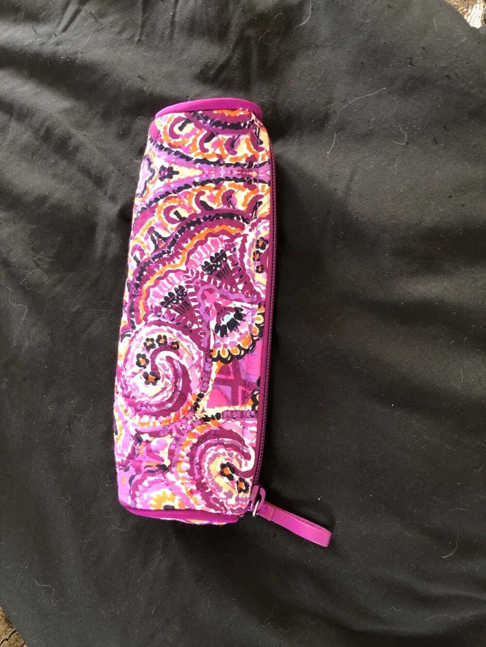 Vera Bradley Plum Crazy Quilted Brush & Pencil Case